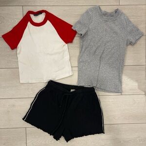 Brandy Melville baby tee & short